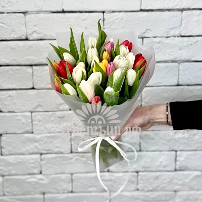 Букет 25 тюльпанов Микс