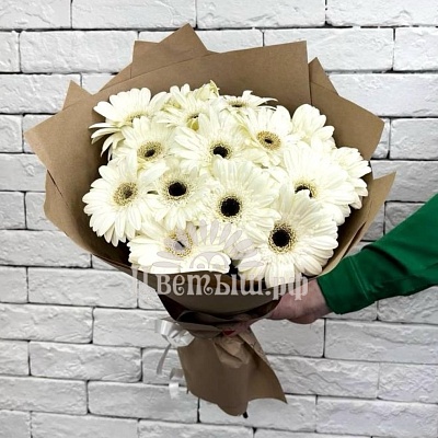Букет 15 белых гербер