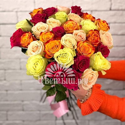 Букет 33 роз Эквадор «Микс»