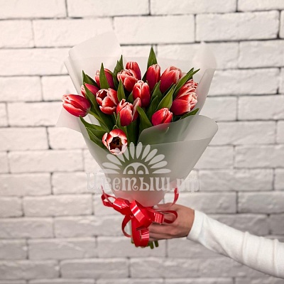 Букет 15 тюльпанов «Timeless»