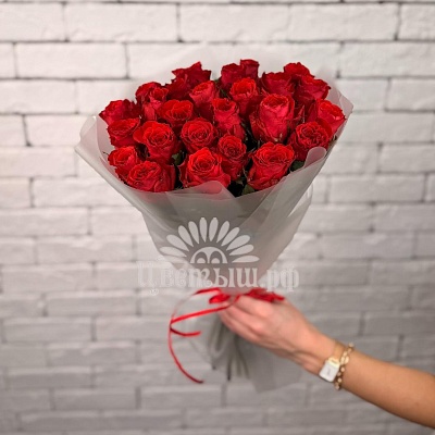 Букет 25 красных роз