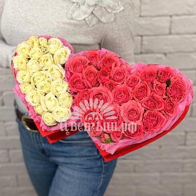 Композиция «Double heart» из кустовых роз