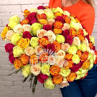 Букет 101 роза Эквадор «Микс»
