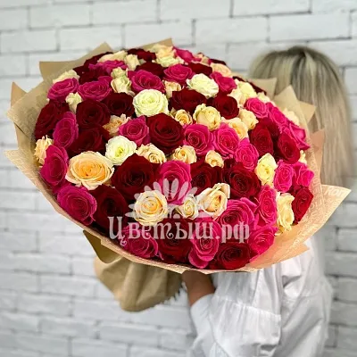 Букет 101 роза микс
