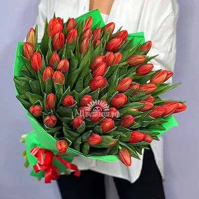 Букет 51 тюльпан «Red»
