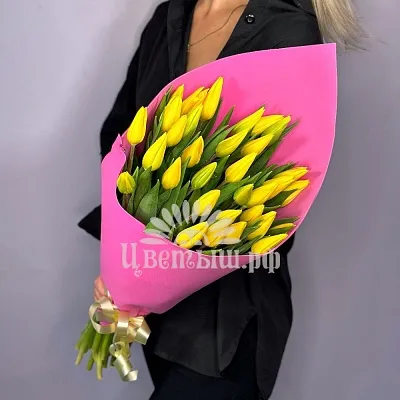 Букет 33 тюльпана «Yellow»