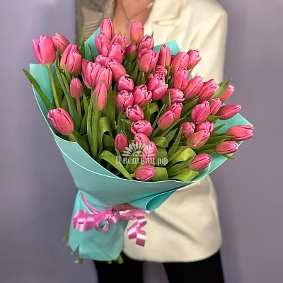 Букет 51 тюльпан «Pink»