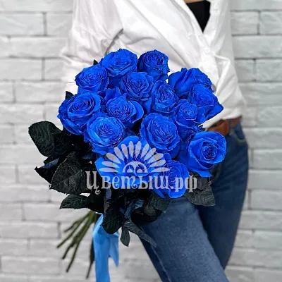 Букет 15 роз Эквадор «Blue»
