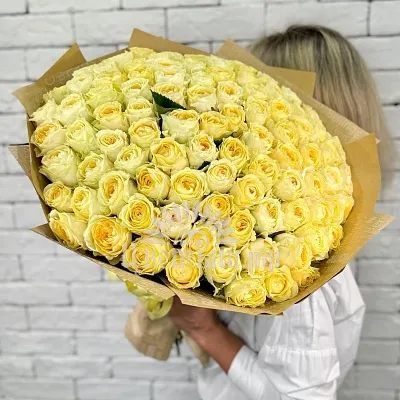 Букет 101 роза «Butter cup» 